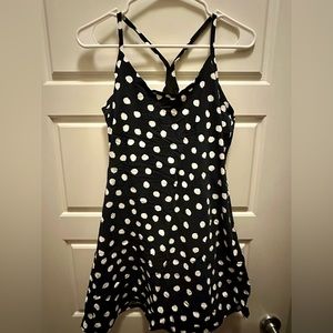Outdoor Voices Black & White Polka Dot Exercise Dress